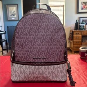 Michael Kors Two-Tone Logo Backpack